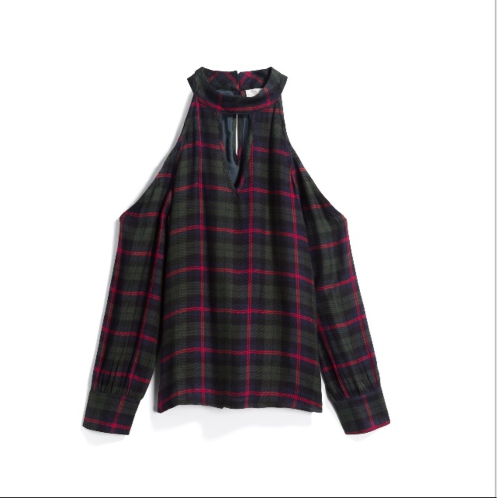 Holiday plaid blouse